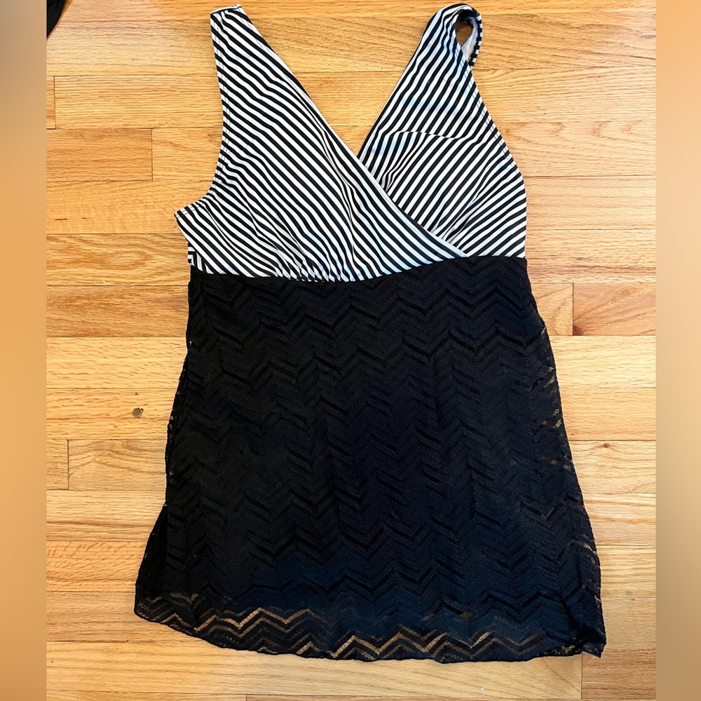 Black and White with Lace bottom.